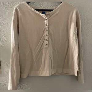 Old‎ Navy Women’s Beige Long Sleeve Crop Top Size Small